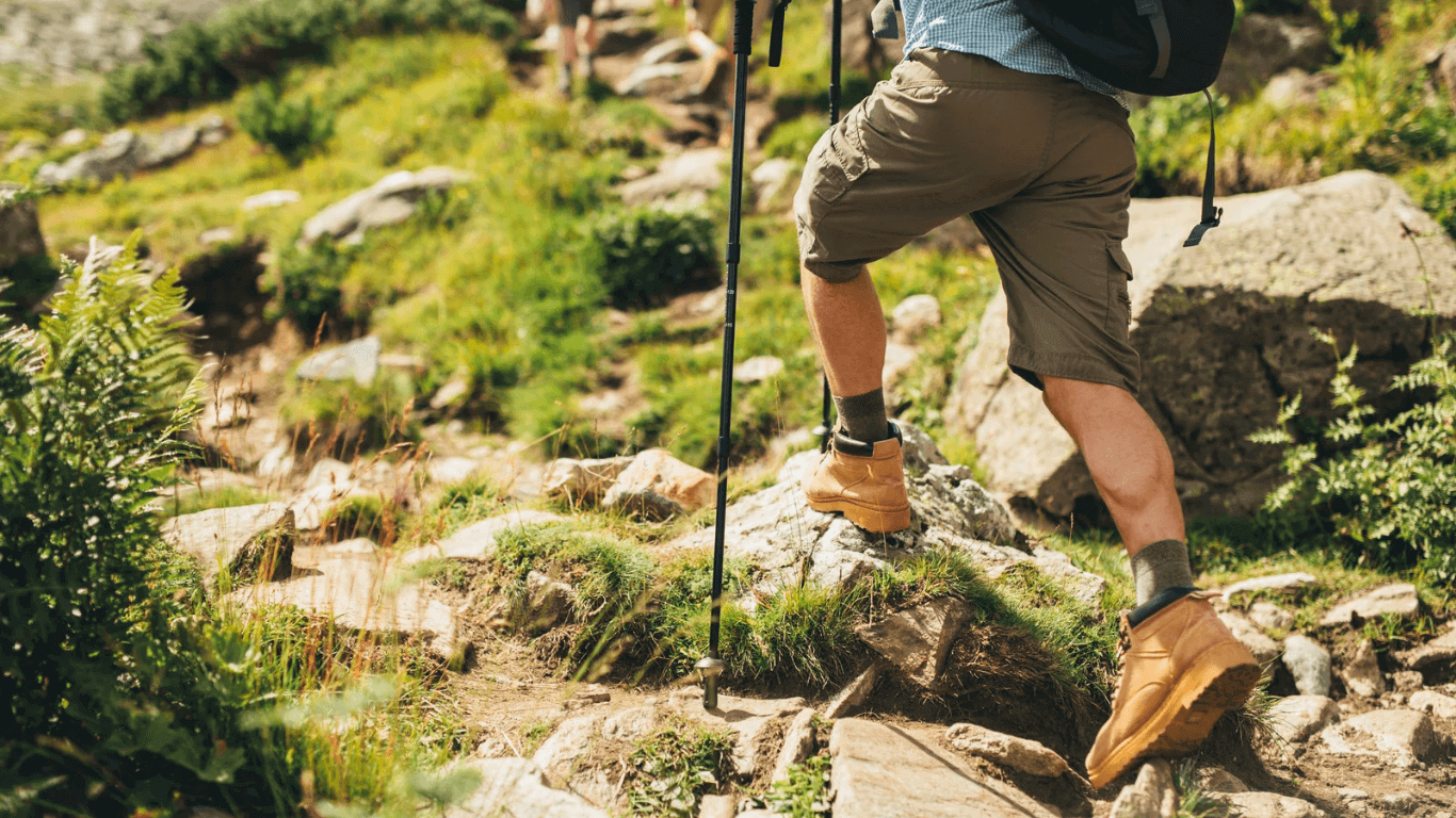 Wandern über unebenes Terrain